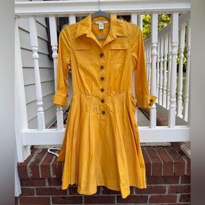 Diane Von Furstenberg Vintage Yellow Classic Pleated Dress Size 4 Women’s